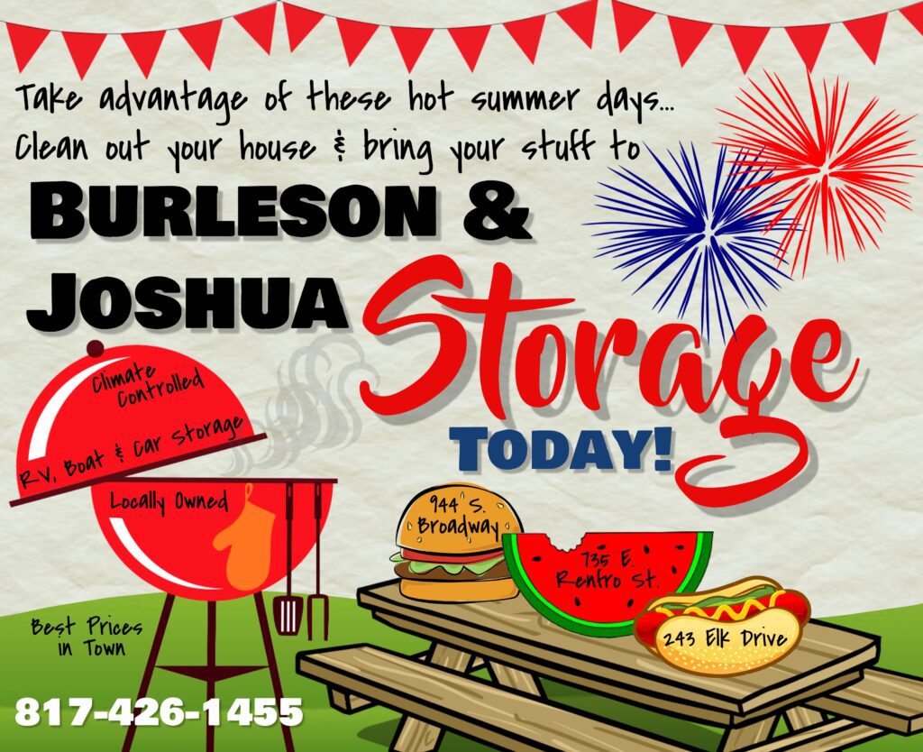 Burleson and Joshua Storage summer picnic flyer